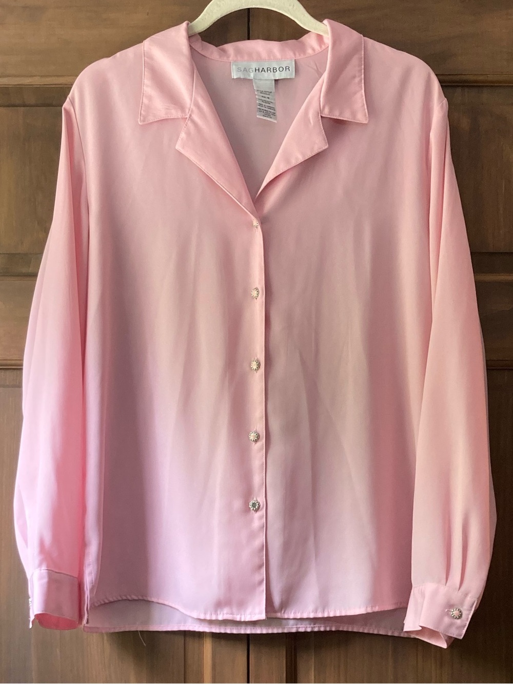 5/$15 Sag Harbor Light Pink LS Button-up Shirt 16